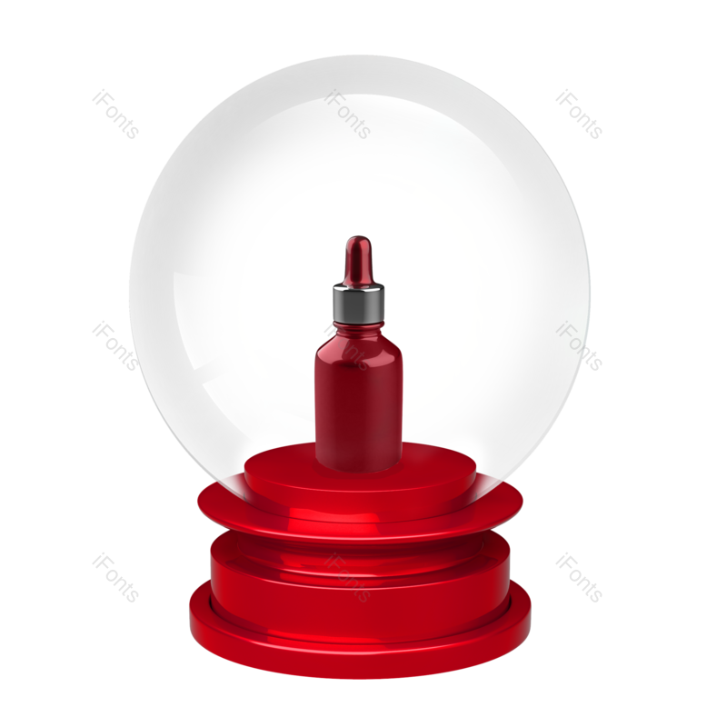 展台图片,红色展台元素,水晶球PNG,免抠素材